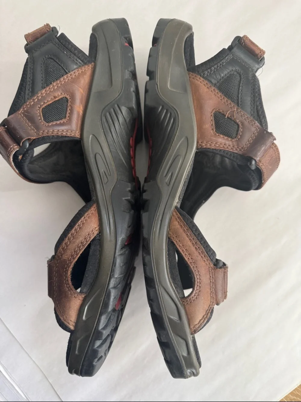 Ecco Yukatan Brown Leather Comfort Hiking Sandals Mens 11 outdoors Hiking